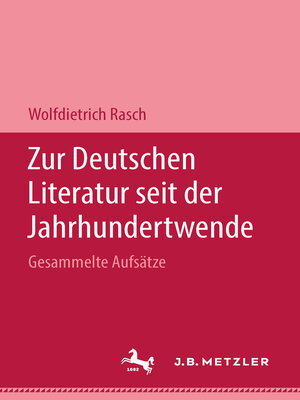 cover image of Zur deutschen Literatur seit der Jahrhundertwende